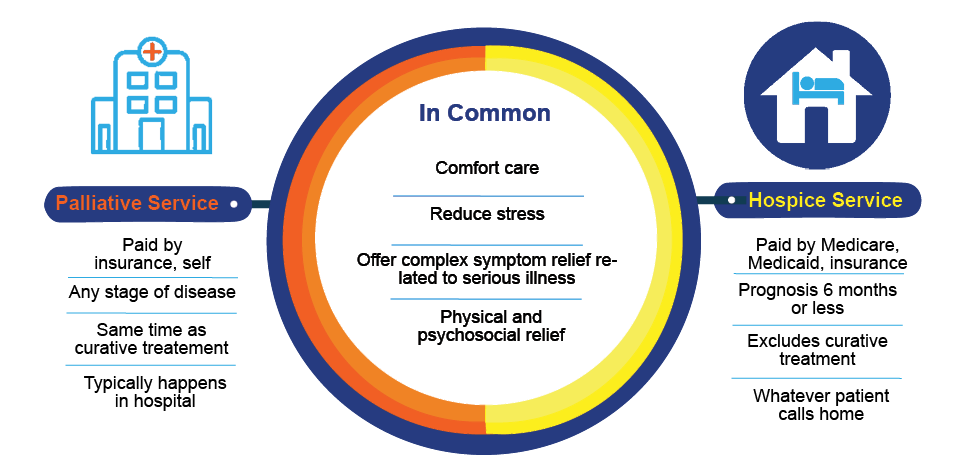 Palliative Care vs Hospice Care chart